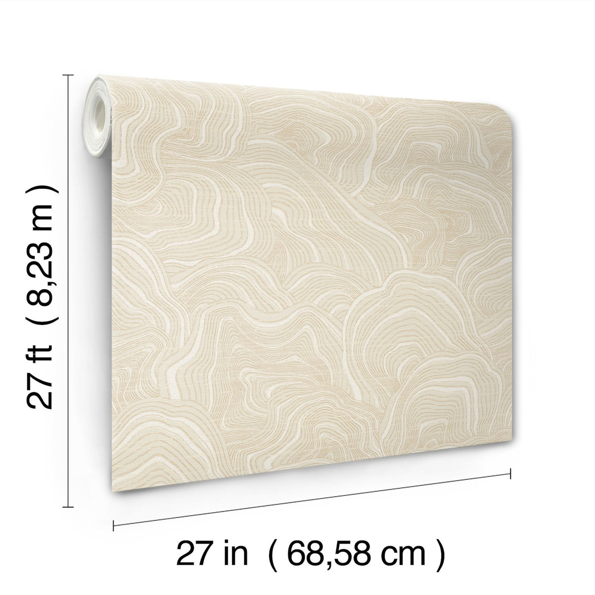 Geodes Cream Wallpaper with Layered Geometric Stone Motif - York KT2161