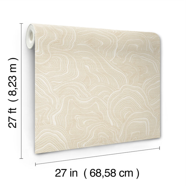 Geodes Cream Wallpaper with Layered Geometric Stone Motif - York KT2161