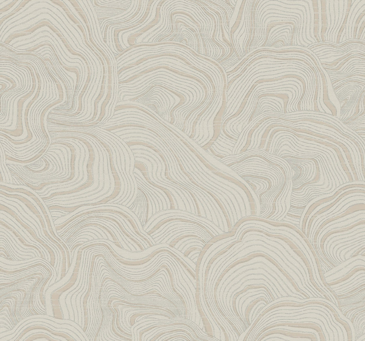 Geodes Taupe Wallpaper with Metallic Raised-Ink Geode Pattern - York KT2164