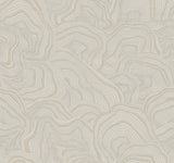Geodes Taupe Wallpaper with Metallic Raised-Ink Geode Pattern - York KT2164