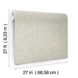 Geodes Taupe Wallpaper with Metallic Raised-Ink Geode Pattern - York KT2164