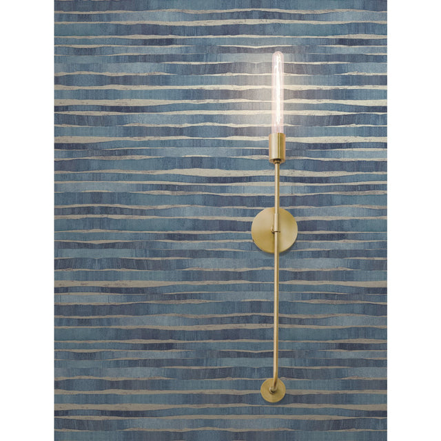 Dreamscapes Blue Textured Horizontal Stripe Wallpaper - York KT2181