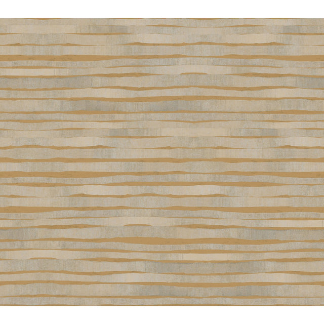 Dreamscapes Gold Textured Horizontal Stripe Wallpaper - York KT2186