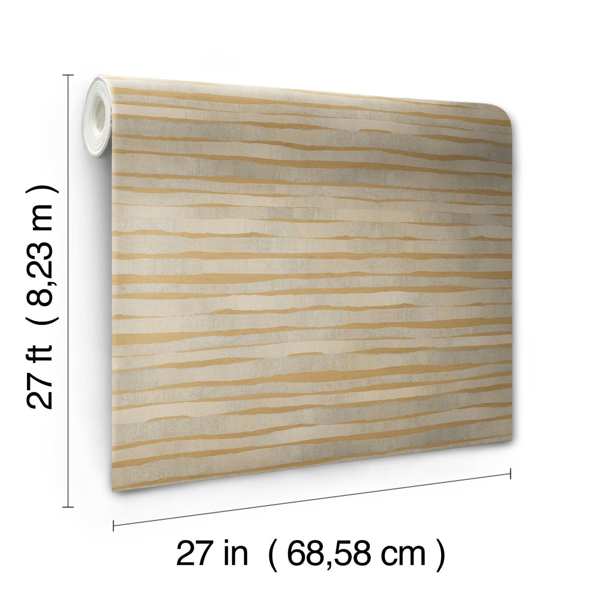Dreamscapes Gold Textured Horizontal Stripe Wallpaper - York KT2186