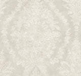Charleston Damask Cream Wallpaper with Classic Acanthus Damask Motif - York KT2214