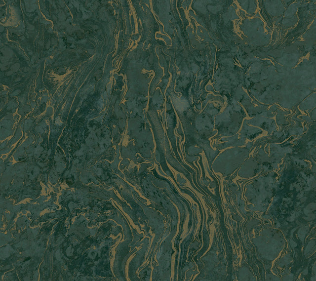 Polished Marble Green Wallpaper with Modern Marble Pattern - York KT2222
