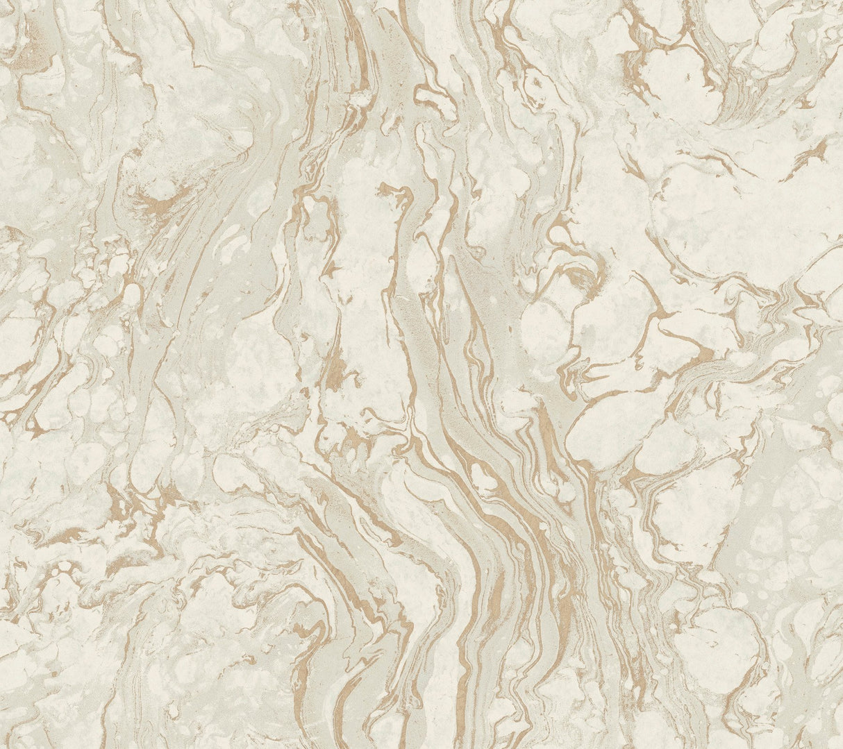 Polished Marble White & Gold Wallpaper with Modern & Transitional Marbled Pattern - York KT2223
