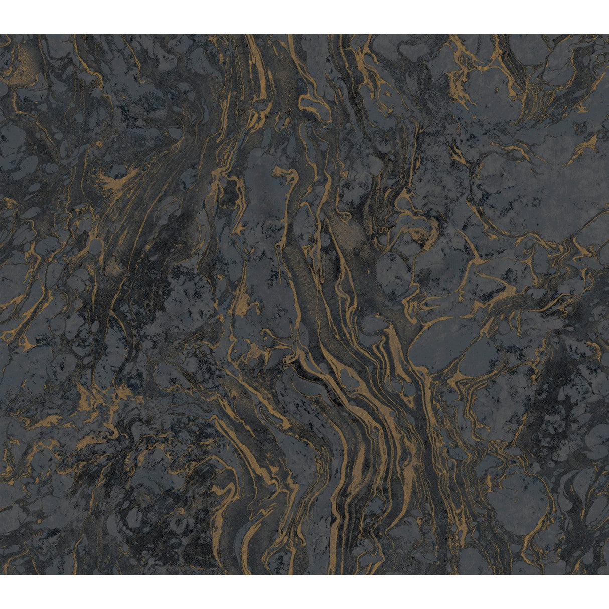 Polished Marble Black Wallpaper with Modern Marble Veining - York KT2224