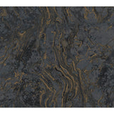 Polished Marble Black Wallpaper with Modern Marble Veining - York KT2224