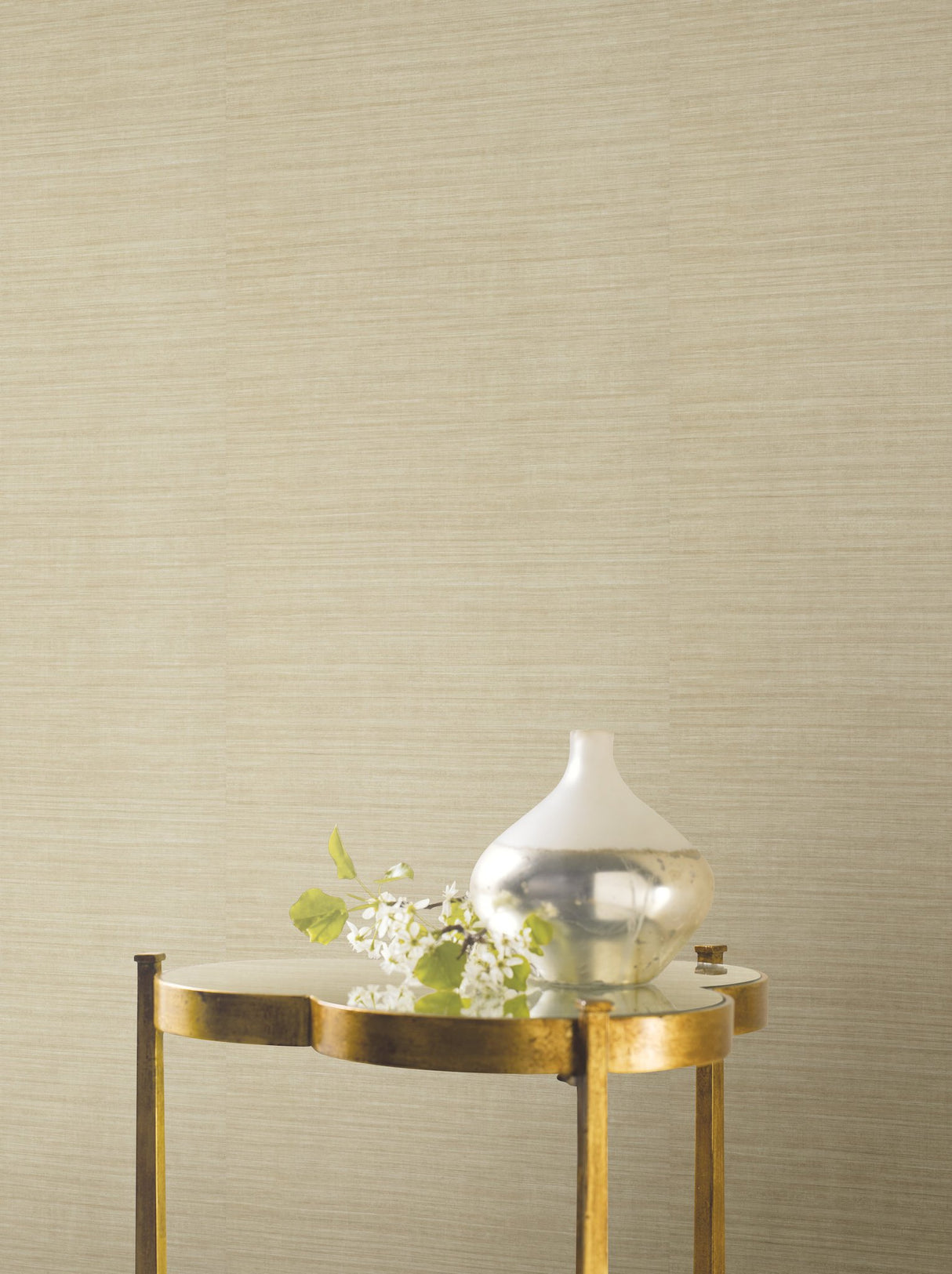 Silk Elegance Tan Wallpaper with Textured Silk-Weave Look - York KT2247N