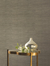 Silk Elegance Brown & Black Wallpaper with Woven Silk Texture - York KT2252N