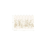 Flowering Vine Chino White Wall Mural with Chinoiserie Botanical Birds Pattern - York KT2262M