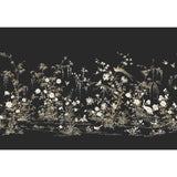 Flowering Vine Chino Black Wall Mural with Chinoiserie Botanical and Birds Motif - York KT2264M