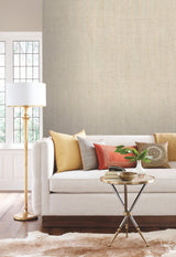 Plain Bamboo White Textured Cork Wallpaper - York LC7143