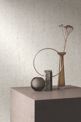 Plain Bamboo White Cork Wallpaper with Textured Botanical Motif - York LC7145