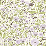 Marigold Forest Lilac Peel & Stick Wallpaper with Bohemian Botanical Floral Pattern - Brewster LDS4588