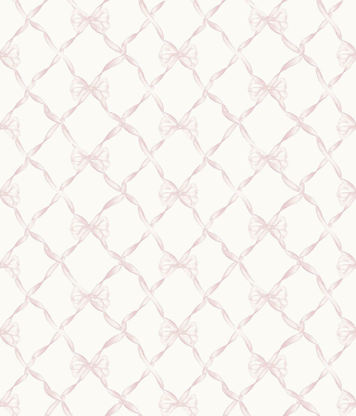 Baby Bow Pink Jam Peel & Stick Wallpaper with Whimsical Novelty Bow Trellis - NuWallpaper LFS5012