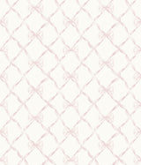 Baby Bow Pink Jam Peel & Stick Wallpaper with Whimsical Novelty Bow Trellis - NuWallpaper LFS5012