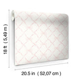 Baby Bow Pink Jam Peel & Stick Wallpaper with Whimsical Novelty Bow Trellis - NuWallpaper LFS5012