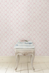 Baby Bow Pink Jam Peel & Stick Wallpaper with Whimsical Novelty Bow Trellis - NuWallpaper LFS5012
