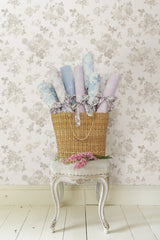 Everblooming Rosettes Dove Peel & Stick Wallpaper with Whimsical Botanical Flower Pattern - NuWallpaper LFS5019