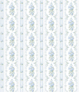 Dreamy Days Sweet Blue Peel & Stick Wallpaper with Vintage Floral Stripe - LFS6112
