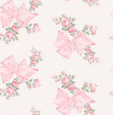 Rosa Beaux Pink Peel & Stick Wallpaper with Floral Bows - LFS6273