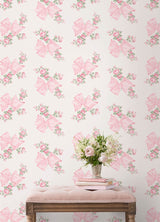 Rosa Beaux Pink Peel & Stick Wallpaper with Floral Bows - LFS6273