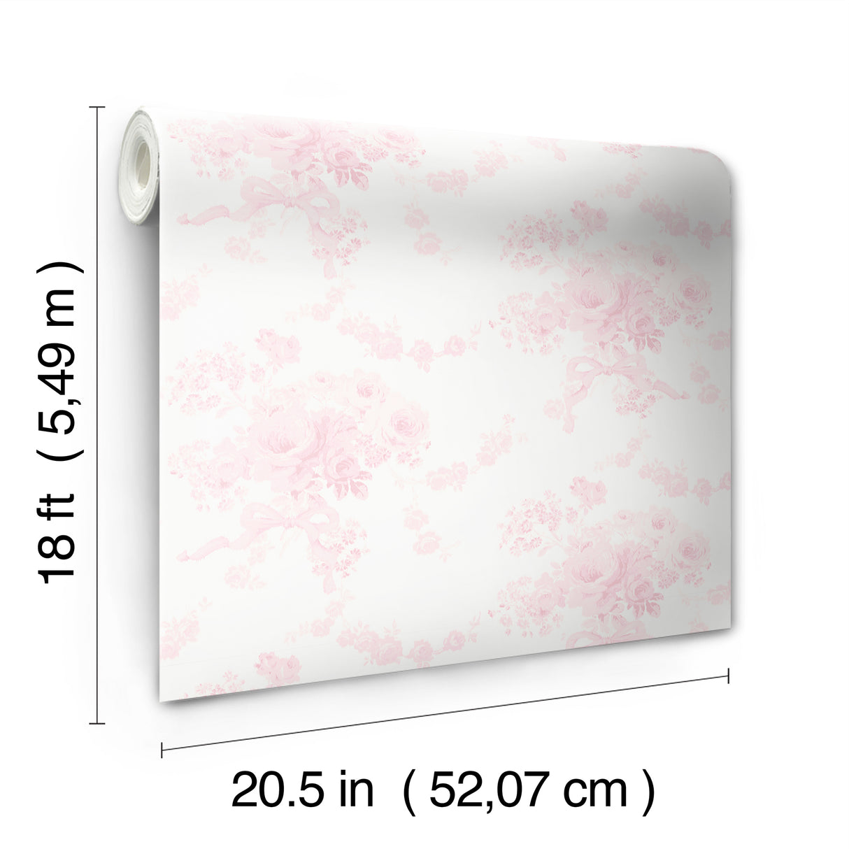 Champagne Harbor Pink Dream Peel and Stick Wallpaper by NuWallpaper LoveShackFancy Vintage Romantic Botanical Rose Bouquet Floral Roll - LFS6433