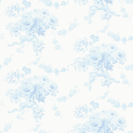 Champagne Harbor Powdered Blue Peel & Stick Wallpaper by NuWallpaper LoveShackFancy - LFS6434