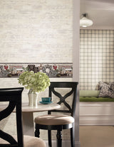 Farmhouse Shelf Black Wallpaper Border with Rustic Farmhouse Motif - York LG1300BD