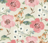 Evelyn Pink Floral Wallpaper by Antonina Vella - LL3200