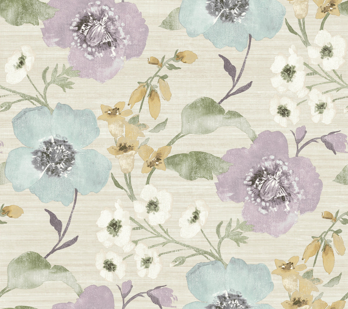 Evelyn Lavender Floral Wallpaper by Antonina Vella LL3202