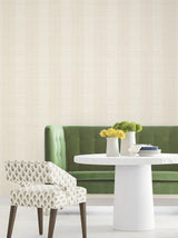Colbert Stripe Ivory by Antonina Vella Raised Ink Pearl Traditional Textured Stripe Wallpaper from the Layered Luxe Collection - LL3205