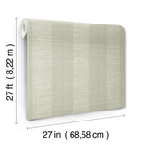 Colbert Stripe Seafoam by Antonina Vella Layered Luxe Traditional Raised Ink Metallic Stripe Textured Non Woven Wallpaper - LL3206