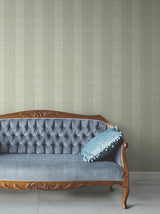 Colbert Stripe Seafoam by Antonina Vella Layered Luxe Traditional Raised Ink Metallic Stripe Textured Non Woven Wallpaper - LL3206