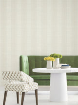 Colbert Stripe Light Grey by Antonina Vella Traditional Raised Ink Pearl Textured Stripe Non-Woven Unpasted Wallpaper from Layered Luxe - LL3207