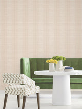 Colbert Stripe Blush by Antonina Vella Raised Ink Metallic Textured Non Woven Striped Traditional Wallpaper Layered Luxe - LL3208