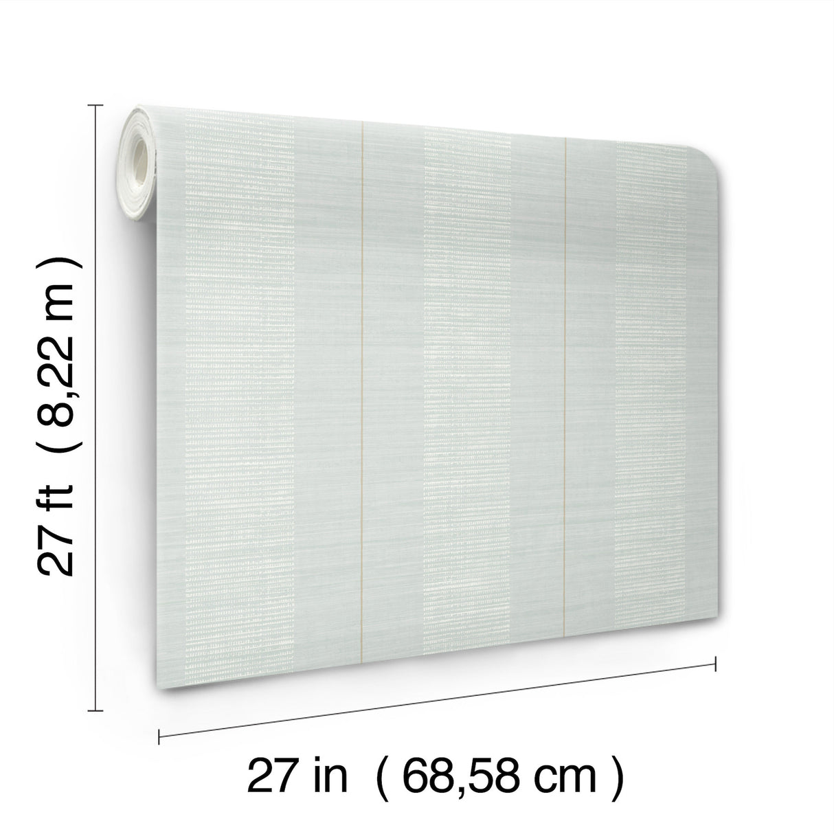 Colbert Stripe Light Blue by Antonina Vella Raised Ink Metallic Traditional Stripe Non Woven Wallpaper - Layered Luxe LL3210