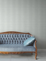 Colbert Stripe Light Blue by Antonina Vella Raised Ink Metallic Traditional Stripe Non Woven Wallpaper - Layered Luxe LL3210