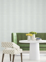 Colbert Stripe Light Blue by Antonina Vella Raised Ink Metallic Traditional Stripe Non Woven Wallpaper - Layered Luxe LL3210