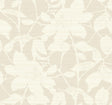 Solange Neutral Botanical Wallpaper LL3211 by Antonina Vella - ivory and taupe large-scale floral botanical pattern on non woven unpasted wallpaper