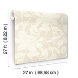 Solange Neutral Botanical by Antonina Vella Ivory and Taupe Floral Botanical Wallpaper - LL3211