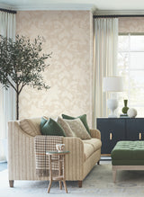Solange Neutral Botanical by Antonina Vella Ivory and Taupe Floral Botanical Wallpaper - LL3211