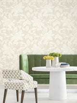 Solange Neutral Botanical by Antonina Vella Ivory and Taupe Floral Botanical Wallpaper - LL3211