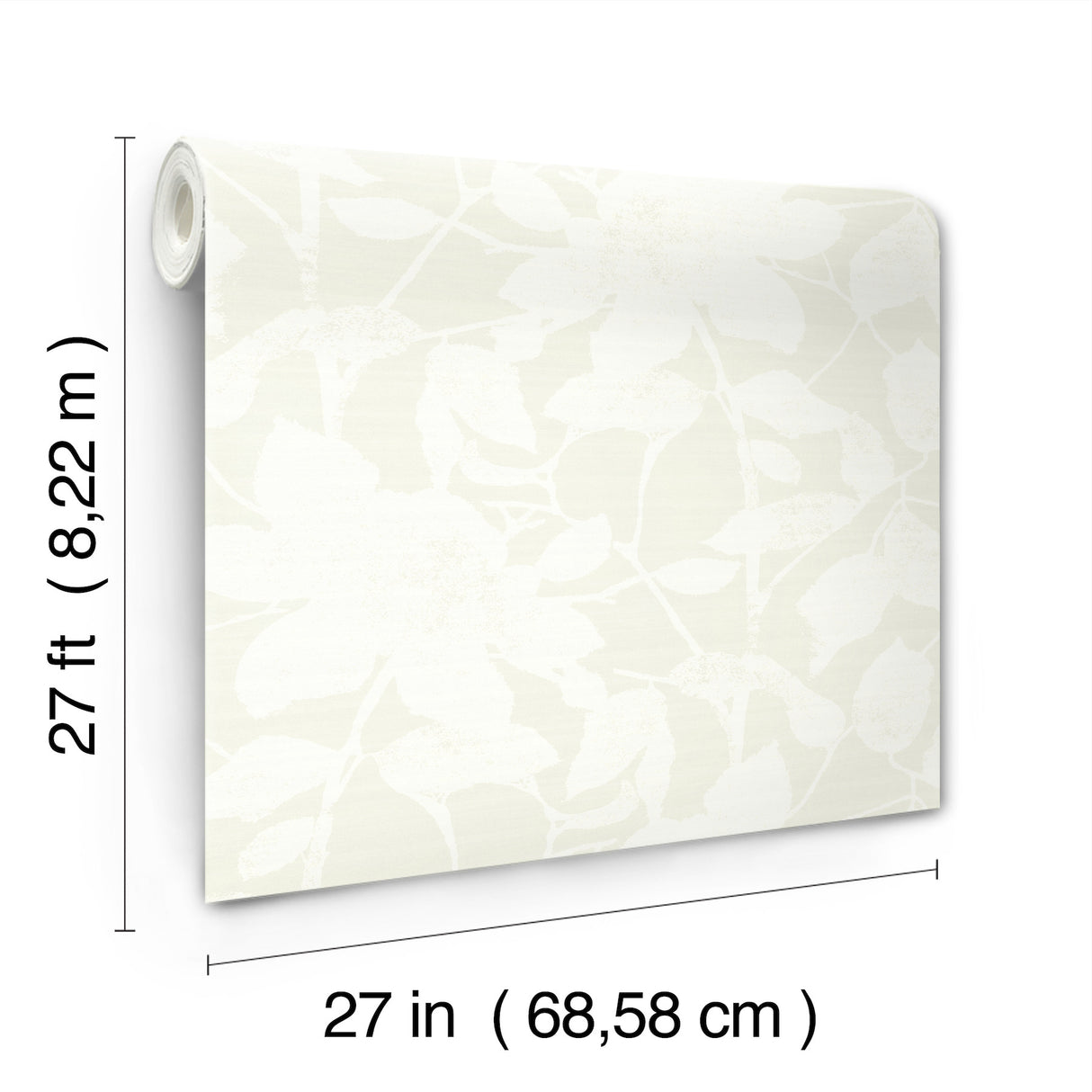 Solange Dove by Antonina Vella Layered Luxe Botanical Floral Non Woven Unpasted Washable Strippable 27in x 27ft Wallpaper Roll - LL3212