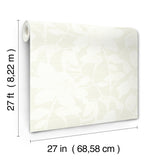 Solange Dove by Antonina Vella Layered Luxe Botanical Floral Non Woven Unpasted Washable Strippable 27in x 27ft Wallpaper Roll - LL3212