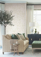 Solange Dove by Antonina Vella Layered Luxe Botanical Floral Non Woven Unpasted Washable Strippable 27in x 27ft Wallpaper Roll - LL3212