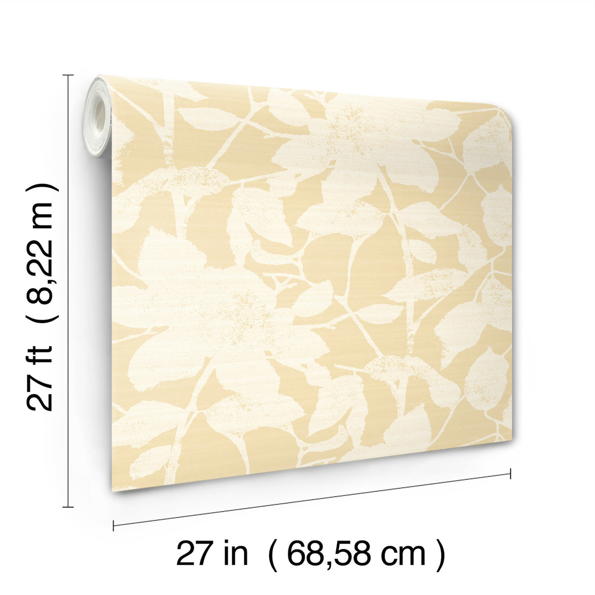 Solange Butter by Antonina Vella Traditional Botanical Woodland Floral Non Woven Unpasted Wallpaper from the Layered Luxe Collection - LL3215