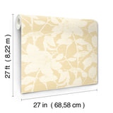Solange Butter by Antonina Vella Traditional Botanical Woodland Floral Non Woven Unpasted Wallpaper from the Layered Luxe Collection - LL3215